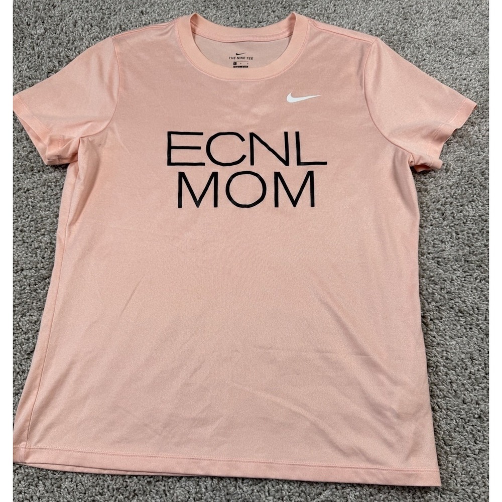 Nike Dri‎ Fit Womens T-Shirts - Lot Of 2 - ECNL Mom And Solid Gray Swoosh L / XL - Picture 2 of 13